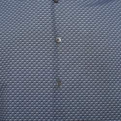 Prada Grey Geometric Print Cotton Button Front Shirt XL