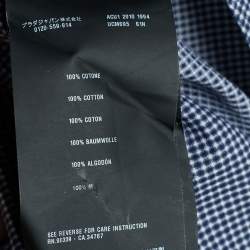 Prada Navy Blue Checkered Cotton Button Front Shirt 4XL