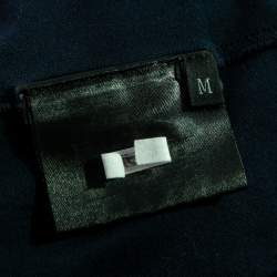 Pre Owned Prada Navy Blue Cotton Rubber Logo Nylon Pocket-Detail T-Shirt M