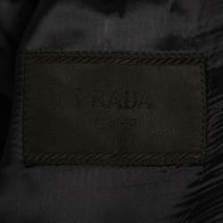 Prada Navy Blue Wool Button Front Blazer L
