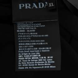 Prada Black Technical Jersey Mock Neck Turtleneck Sweater XL
