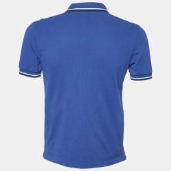 Pre Owned Prada Navy Blue Cotton Pique Polo T-Shirt M