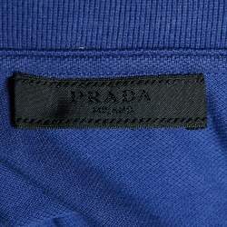 Pre Owned Prada Navy Blue Cotton Pique Polo T-Shirt M