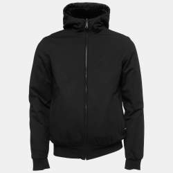 Prada Black Synthetic Reversible Hooded Jacket S