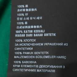 Pre Owned Prada Green Cotton Patch Detail T-Shirt S
