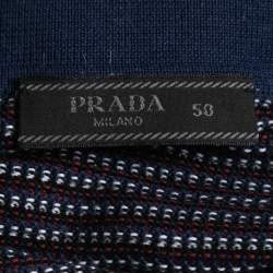 Pre Owned Prada Multicolor Patterned Knit Short Sleeve Polo T-Shirt L