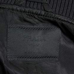 Prada Vintage Black Synthetic Rib Collar Sleeveless Vest L