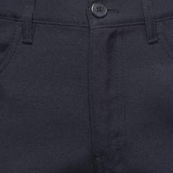 Pre Owned Prada Navy Blue Rubber Patch Logo Trousers M