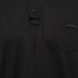 Prada Black Cotton Polo T-Shirt 3XL