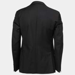 Prada Black Wool Single-Breasted Blazer L