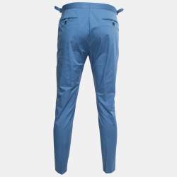 Prada Light Blue Stretch Cotton Trousers XL 