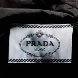 Prada Navy Blue Cotton Knit Hooded Jacket XL