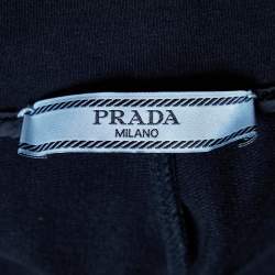 Pre Owned Prada Navy Blue Cotton Knit Pants L