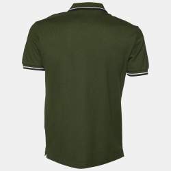 Prada Green Cotton Knit Polo T-Shirt M
