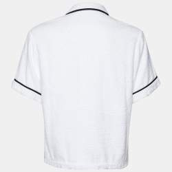 Prada Cotton Logo Bowling Shirt In White