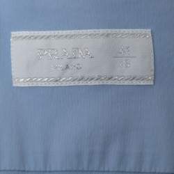 Prada Blue Stretch Cotton Button Front Full Sleeve Shirt L