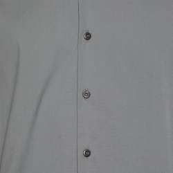 Prada Grey Stretch Cotton Button Front Shirt L