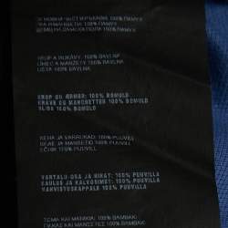 Prada Blue Cotton Pique Contrast Collar Polo T-Shirt L