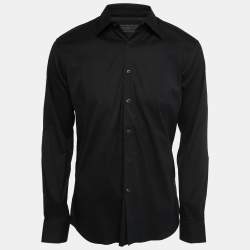 Prada Black Cotton Button Front Full Sleeve Shirt M