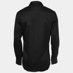 Prada Black Cotton Button Front Full Sleeve Shirt M