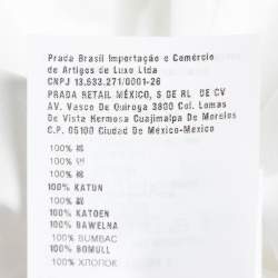 مملوكة مسبقًا Prada White Cotton Crew Neck Half Sleeve T-Shirt M