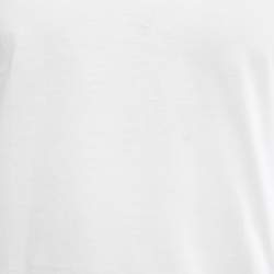 مملوكة مسبقًا Prada White Cotton Crew Neck Half Sleeve T-Shirt M