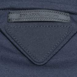 Pre Owned Prada Navy Blue Cotton Crewneck T-Shirt S
