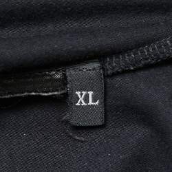 Prada Black Cotton Pocket Detailed Crew Neck Half Sleeve T-Shirt XL