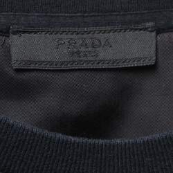 Prada Black Cotton Pocket Detailed Crew Neck Half Sleeve T-Shirt XL