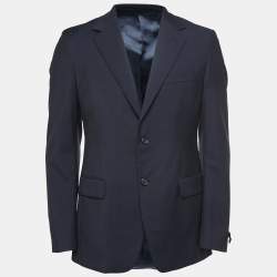 Prada Navy Blue Wool Single Breasted Blazer M