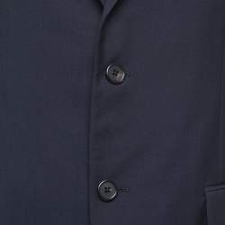 Prada Navy Blue Wool Single Breasted Blazer M