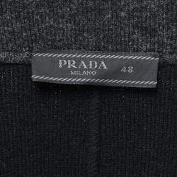 Prada Grey Wool Knit Single Breasted Jacket M