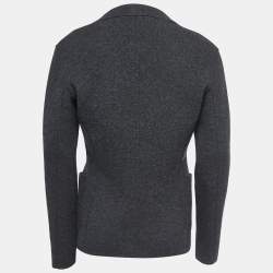 Prada Grey Wool Knit Single Breasted Jacket M