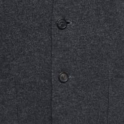 Prada Grey Wool Knit Single Breasted Jacket M