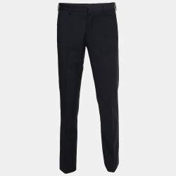 Prada Navy Blue Wool Tailored Trousers M 