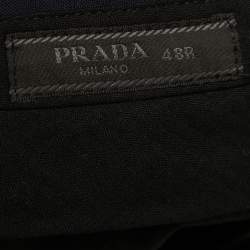 Prada Navy Blue Wool Tailored Trousers M 