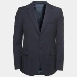 Prada Navy Blue Wool Single Breasted Blazer M