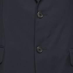 Prada Navy Blue Wool Single Breasted Blazer M