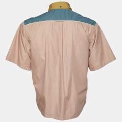 Prada Color Block Cotton Short Sleeve Shirt XL