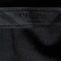 مملوكة مسبقًا Prada Black Cotton Knit Velour Pattern T-Shirt XL