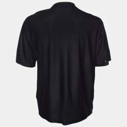 مملوكة مسبقًا Prada Black Cotton Knit Velour Pattern T-Shirt XL