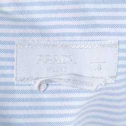 مملوكة مسبقًا Prada Blue Striped Cotton Button Down Full Sleeve Shirt L