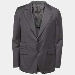 Prada Grey Wool Single Breasted Blazer L