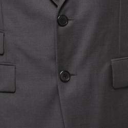 Prada Grey Wool Single Breasted Blazer L
