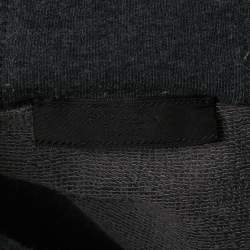Pre Owned Prada Dark Grey Cotton Knit Zip Front Hooded Jacket M