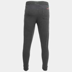 Pre Owned Prada Grey Cotton Knit Drawstring Joggers M