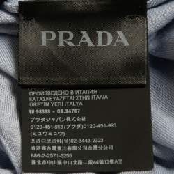 مملوكة مسبقًا Prada Blue Wool Knit Logo Embroidered Polo T-Shirt XXL