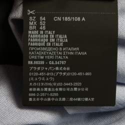 مملوكة مسبقًا Prada Blue Wool Knit Logo Embroidered Polo T-Shirt XXL