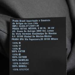 Pre Owned Prada Grey Cotton Pocket Logo Detail Crew Neck Half Sleeve T-Shirt 3XL