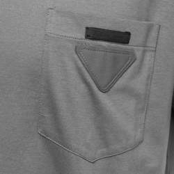 Pre Owned Prada Grey Cotton Crew Neck T-Shirt 3XL